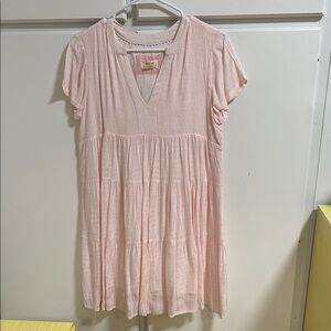 Anthropologie Maeve Pink Tiered babydoll Dress